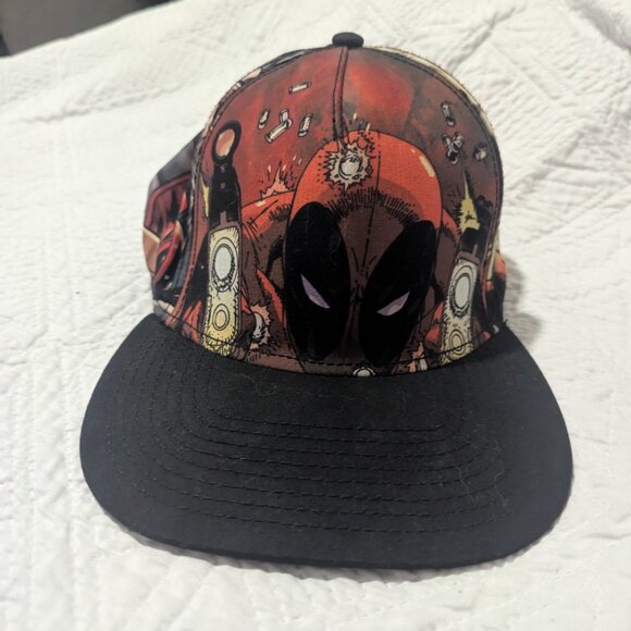 Marvel Deadpool Original Snapback Guns Blazing SnapBack Ball Cap Hat Comic Geek - Picture 5 of 5